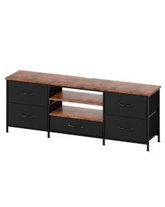 Levede TV Stand Cabinet Entertainment Unit Stand 140cm 5 Drawers Storage Shelves