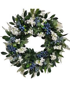 Christmas Wreath Door Hanging Blue White
