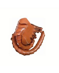 Brown Facehugger Hand Stitch Leather Mask - Costume