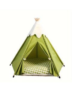 Wooden Cat Villa Tent with Bed