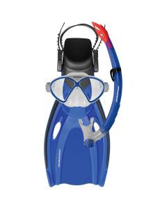 Mirage Comet Kids Snorkel Mask and Fin Set Blue Sizes S/L