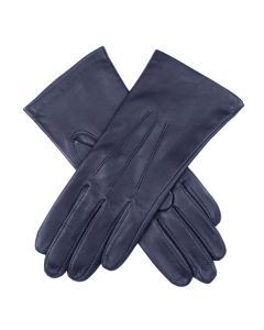 Dents Womens Elizabeth Silk Lined Leather Gloves - Navy
