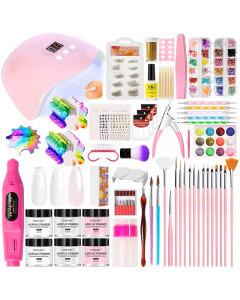 UV LED Nail Drill Kit Acrylic Nail Tips and drill Tools - Complete Manicure and Pedicure Set for Beginners