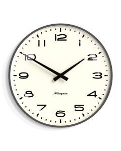 Newgate Radio City Wall Clock Black Arabic Dial - Matte Blizzard Grey