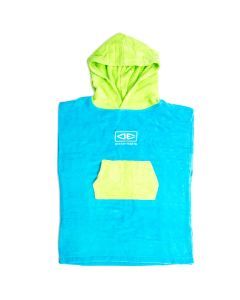 Ocean & Earth Blue/Green Toddlers Cotton Hooded Beach Poncho Towel