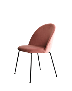 Light Luxury Velvet Dining Chair Modern Leisure Chair with Backrest Pink