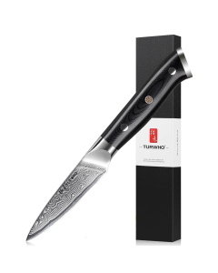 3.5-Inch Damascus Steel Paring Knife VG10 Core Cutter Black