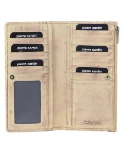 Pierre Cardin Perforated Leather Ladies Handy Travel Wallet - Latte