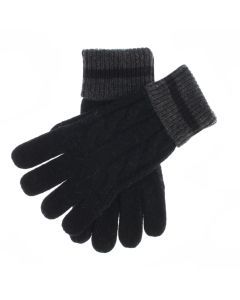 Dents Holwick Mens Cable Knit Gloves - Black/Charcoal