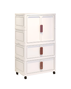 60cm Foldable Plastic Storage Cabinet with 2 Small Compartments