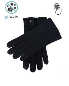 Dents Mens ViralOff Touchscreen Cotton Gloves - Black (Anti Viral)