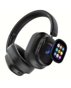 Siindoo NEWEST Hybrid Active Noise Cancelling Headphones, Wireless Over Ear Bluetooth Headphones with Multi Magnetic Touch Control LCD Screen 1GB MP3 AND APP Download