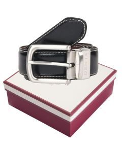 Dents Mens Reversible Lined Leather Belt in Gift Box in Black/Brown