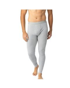 Merino Skins Mens Classic Long Johns - Soft Grey Marle (Wool Thermal Underwear Pants)