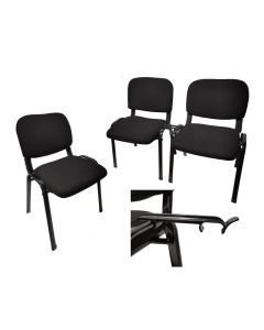Stackable & Linkable Office Conference Visitor Community  Chairs (Set of 7-Black)
