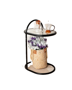 round  2-Tier Storage Side Table