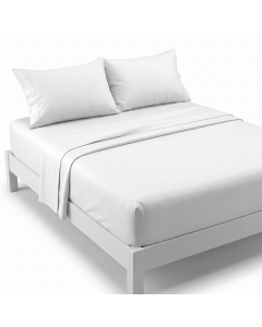 600 Thread Count Queen Egyptian Cotton Sheet Set - 1 Flat, 1 Fitted & 2 Pillowcases - White