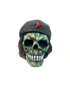 Green Camo Skull Statue - Resin Craft