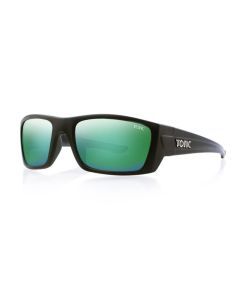 Tonic Youranium Polarised Sunglasses with Glass Green Mirror Lens & Black Frame