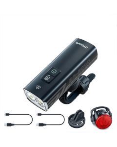 2000 Lumens LED Rechargeable Bike Light Set Front Rear Black