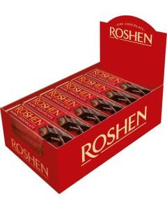 30x 47g ROSHEN Dark Chocolate "Baton" w/ Fondant Filling Batonchik - Product of Ukraine (1 Box)