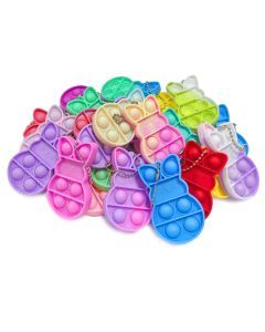 24pcs Easter Bunny Pop Fidget Toy Keychain Pack