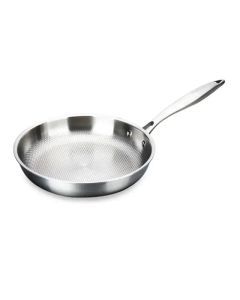 30cm 304 Stainless Steel Wok Frying Pan Nano Non-Stick Silver