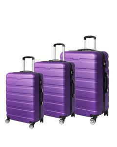 Slimbridge 3PC Luggage sets Suitcase 20" 24" 28" Set Travel TSA Hard Case Purple