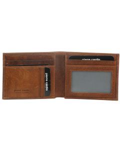 Pierre Cardin Mens Genuine Italian Soft RFID Bifold Slim Wallet - Cognac