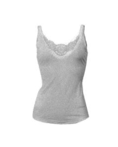 MERINO SKINS Ladies Dianthe Camisole Top - Grey Marle (Merino Wool Rich Thermals)
