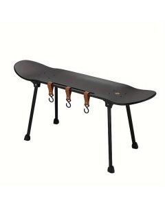 Black Skateboard Shape Courtyard Camping Table - Foldable & Lightweight