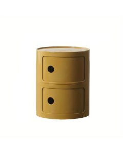 Ginger-Colored Round Bedside Table