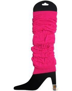 1 Pair Fluro Hot Pink Leg Warmers - Womens Dance Costume/80s Party
