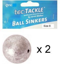 2 x Jarvis Walker 8 Ball Sinkers - Pre Packed 8 Ball Fishing Sinkers