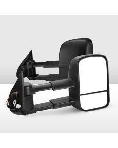 Pair Extendable Towing Mirrors for Gen1 Mitsubishi Triton MQ/MR 2015 -  2024 Black
