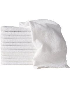 10x 100% Cotton Hand Towels Face Washers Bulk (34x74cm) in Plain White