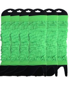 6x Fluro Green Leg Warmers Bulk Pack - Womens Dance Costume/80s Party