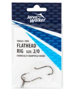 Jarvis Walker Size 2/0 Tangle Free Flathead Rig With Chemically Sharpened Hooks
