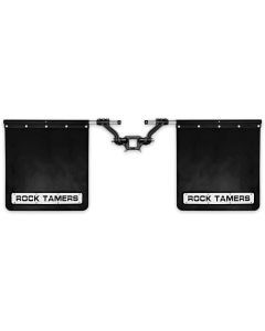 Rock Tamers 2” Hub Mudflap System Matte Black/Stainless Steel Trim Plates