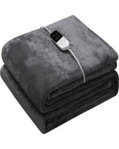 Double-Sided Flannel Electric Blanket with 6 Heating Levels & 5 Timing Options