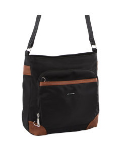 Pierre Cardin Nylon Crossbody Anti-Theft Shoulder Bag - Black (Slash Proof)