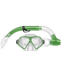 Mirage Tropic Green Adult Silitex Snorkel & Mask Set with Tempered Lens