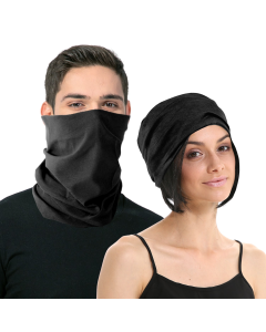 Black Seamless Tube Bandana - Neck Gaiter/Face Mask/Head Scarf for Ski & Snow