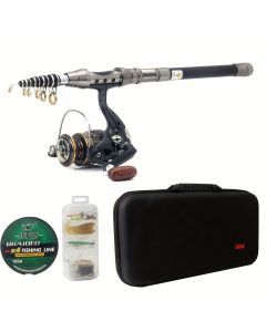 Braided Fishing Line Kit with Telescopic Rods