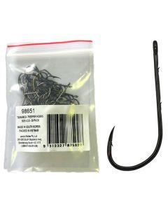 50 Pack of Tsunami Size 4 Chemically Sharpened Black Nickel Baitkeeper Hooks