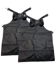 2x Buffalo Leather Apron - Black (Cooking/Chef/Hairdresser)