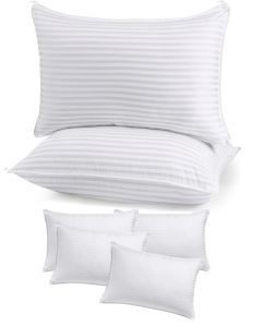8 Pack Premium 100% Cotton Striped Pillow with Cover (Bulk) - Soft & Durable - 48x74cm