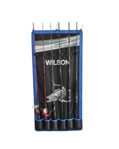 Wilson Wall Mount Fishing Rod Holder – Holds 6 Rods or Combos – Heavy Duty