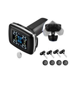 Smart USB Wireless Tire Pressure Monitoring System with Solar Charging Black