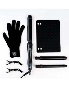 H2D X3 Professional Hair Curling Wand Ceramic Curler Roller - Black